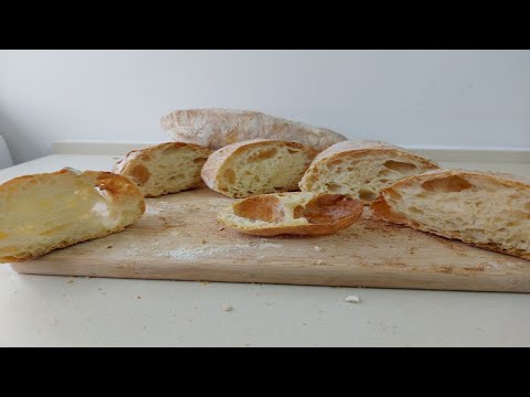 Видео: Чиабатта!!!Итальянский хлеб!!!Без замеса,холодного брожения!!!