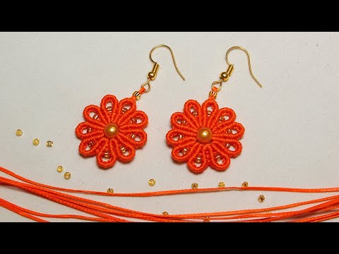 Видео: СЕРЬГИ МАКРАМЕ цветочки) MACRAME flower EARRINGS)