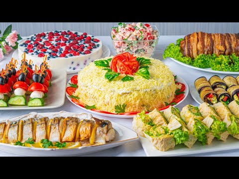 Видео: Стол на День рождения! Салаты, бутерброды, закуски!