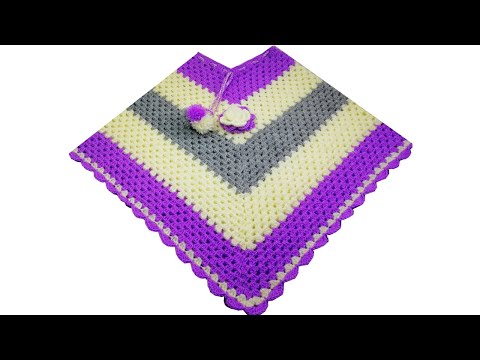 Видео: Мастер-класс по вязанию детского пончо крючком||Вязание детского пончо крючком для детей от 5 до ...