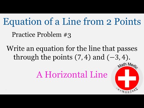 Видео: Нахождение уравнения прямой по двум точкам – горизонтальная прямая (Практическая задача №3)
