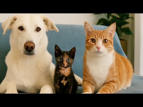 Видео: Когда мама — собака, а папа — рыжий кот… L'amour в семье! 