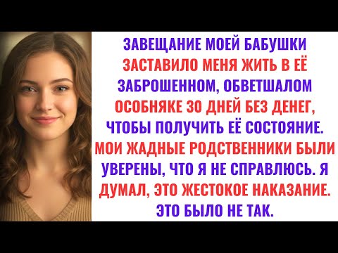 Видео: ЗАВЕЩАНИЕ МОЕЙ БАБУШКИ ИМЕЛО ОДНО УСЛОВИЕ: МНЕ ПРИШЛОСЬ ЖИТЬ В ЕЁ ЗАБРОШЕННОМ ДОМЕ ЦЕЛЫЙ МЕСЯЦ