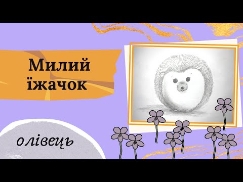 Видео: Як намалювати милого їжачка простим олівцем. Графіка для початківців.