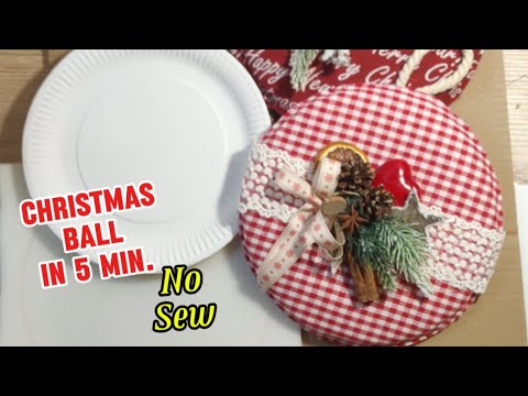 Видео: Рождественский шар за 5 минут, без шитья. Сделайте рождественский шар за 5 минут, без шитья @Easy...