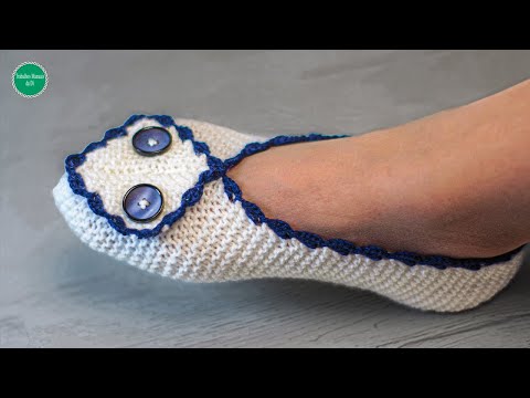 Видео: Вязание тапочек спицами