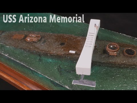 Видео: Модель корабля - Мемориал линкора Аризона // USS Arizona Memorial - 1/700 Ship model Diorama