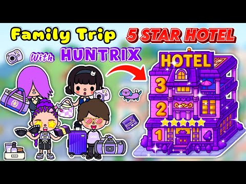 Видео: Семейное путешествие с HUNTRIX в 5-ЗВЕЗДОЧНОМ ОТЕЛЕ 🏨 Идеи для дома в Toca Boca 😍 Toca Life World