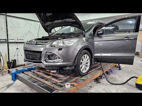 Видео: Ford Kuga.  Вытяжка двух лонжеронов.
