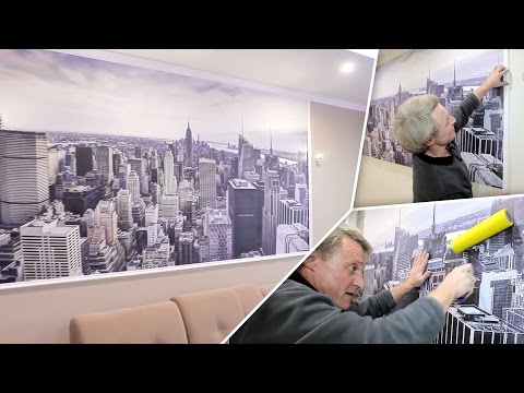 Видео: Фотообои. Поклейка фотообоев на стену