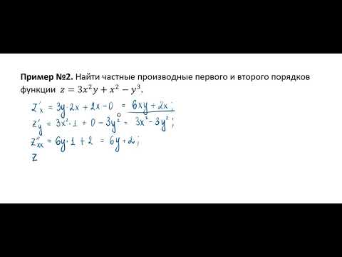 Видео: Частные производные ФНП. Пример 2.
