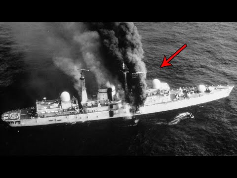 Видео: Смерть от ОДНОЙ ракеты: как новейший британский эсминец-призрак был УНИТЧОЖЕН в Южной Атлантике!