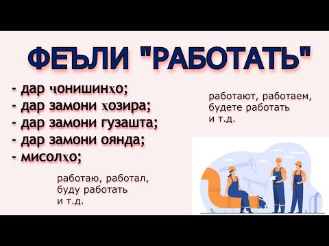 Видео: ФЕЪЛИ "РАБОТАТЬ" ДАР ҶОНИШИНҲО ВА ЗАМОНҲО. ОМУЗИШИ ЗАБОНИ РУСИ.