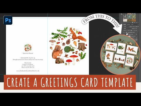 Видео: Как создать шаблон поздравительной открытки с помощью Photoshop, простой урок по Photoshop