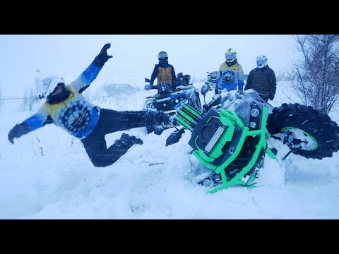 Видео: BRP не едет! РМ застревает! Снежная покатушка на квадроциклах.