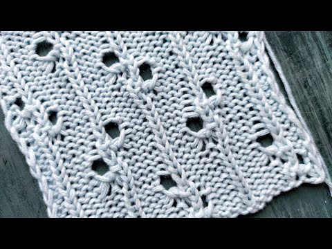 Видео: Рельефный узор с ажурными элементами 💥 Для вязания джемпера,  летнего топа, палантина