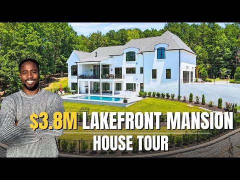 Видео: Особняк на берегу озера за 3,8 миллиона долларов (пригород Шарлотт) | Экскурсия по дому