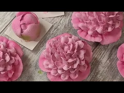 Видео: 🌺🌸🍀Зефирные пионы от Карины Загоскиной