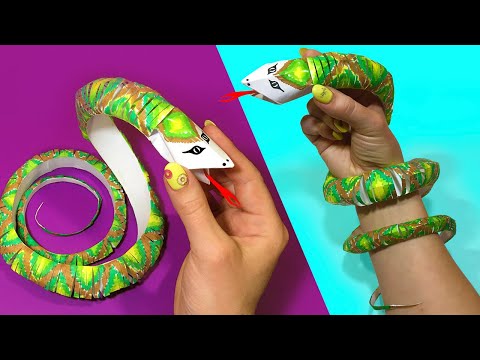 Видео: Paper Snake - Paper Toy Antistress / Змея из бумаги - Игрушка-АНТИСТРЕСС / Поделки из бумаги
