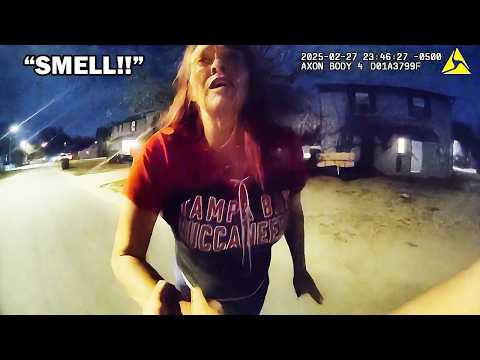 Видео: Эта женщина пытается совершить странные поступки, чтобы избежать ареста