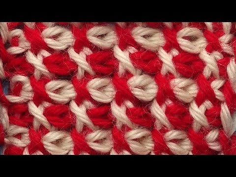 Видео: Шахматные крестики Узор вязания 38