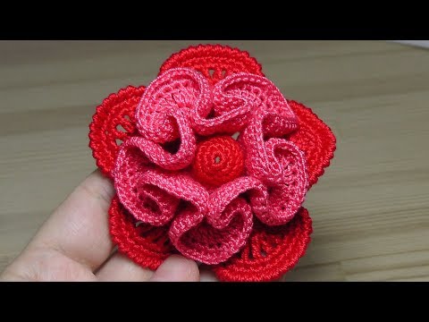 Видео: Объёмный ЦВЕТОК  вязание крючком  Crochet flower Tutorial