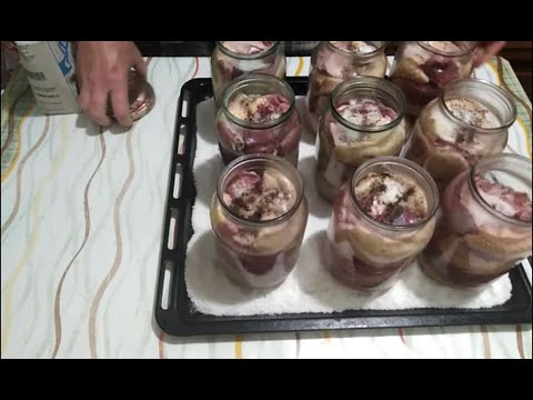 Видео: Вкусная мясная тушенка в домашних условиях. Гусиная тушенка.