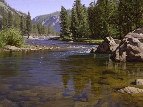 Видео: Легкий способ нарисовать прозрачную воду и блики|как нарисовать камни под водой легко #живопись