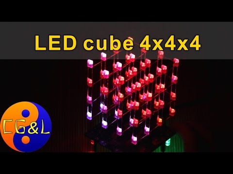 Видео: KIT набор светодиодный куб (LED cube) 4x4x4