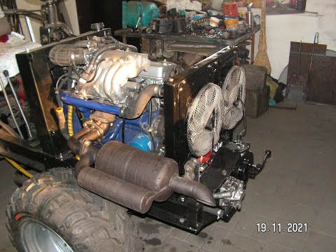 Видео: Установил радиатор и насосы НШ на минитрактор.