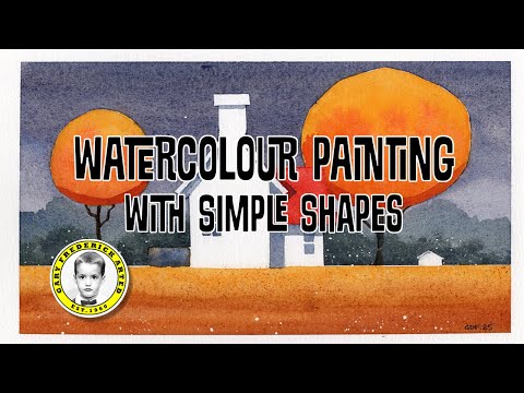 Видео: Акварельная живопись с простыми формами.