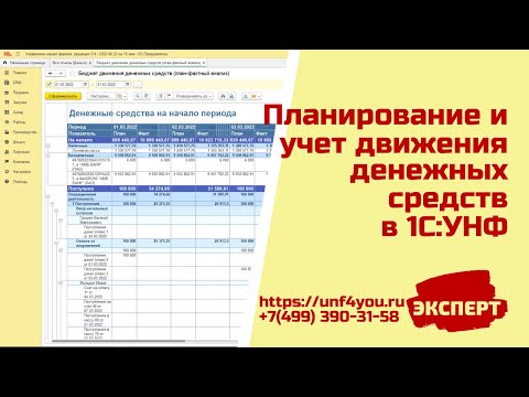 Видео: Планирование и учет движения денежных средств в 1С УНФ