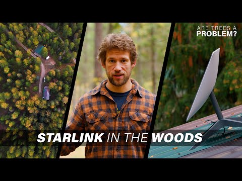 Видео: Обзор Starlink, часть 1: настройка и производительность на участке с высокими деревьями