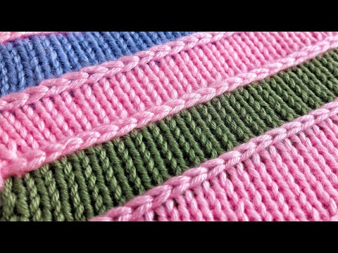 Видео: Горизонтальная цепочка на многоцветной лицевой глади