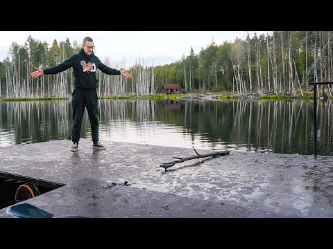 Видео: Парк Бобрового Периода. Плот на озере. Бобр 4K