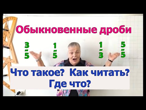 Видео: 5 класс. Доли. Обыкновенные дроби. Компоненты дроби. Чтение и запись обыкновенных дробей.