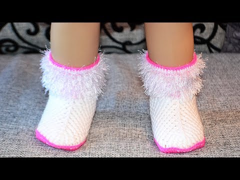 Видео: Мастер класс по вязанию  детских тапочек сапожек крючком. Slipper boots crochet