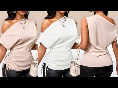 Видео: Как раскроить и сшить модную асимметричную блузку с рюшами по низу || Подробное руководство по кр...