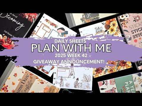 Видео: Объявление о розыгрыше призов «DAILY SHEETS PLAN WITH ME WEEK 42 Plus» на 2025 год!