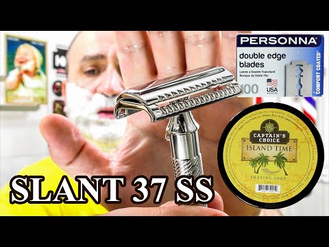 Видео: 💈Кайфовое бритье на расслабоне, когда КОСОРЕЗ пошел по прямой. Yaqi Slant 37 Razor, Island Time 🪒❤️🤠