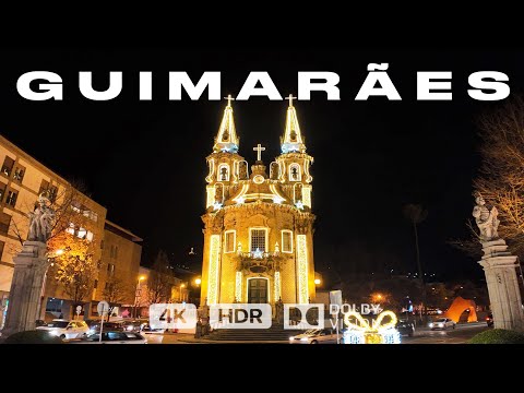 Видео: Гимарайнш, Португалия 🇵🇹 4K: Пешеходная прогулка по рождественским огням ✨
