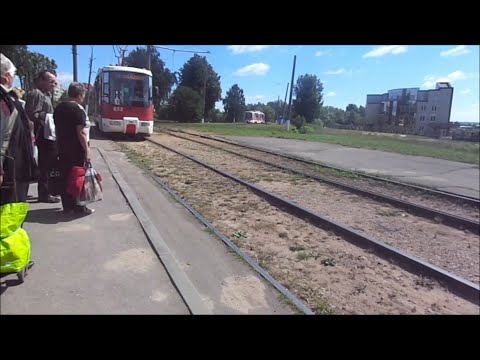 Видео: Трамвайный маршрут №1(Витебск). Улица Гагарина - Улица М. Горького