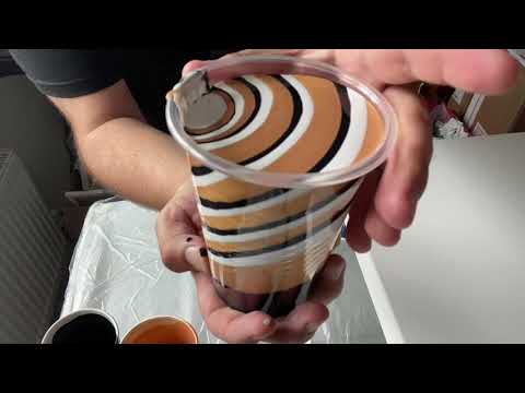 Видео: Travelling Straight Pour - Золотой/Черный/Белый - Акриловая жидкая живопись ВАУ!!!