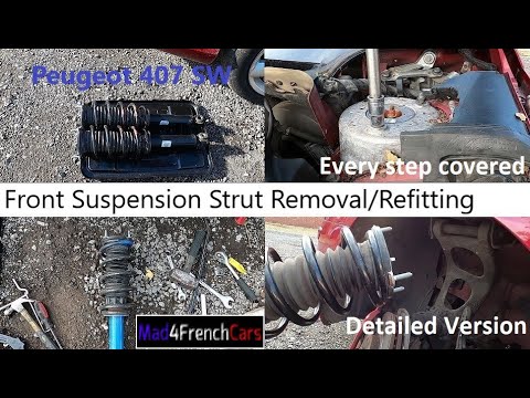 Видео: Снятие/установка передней стойки подвески Peugeot 407 SW (подробная версия)