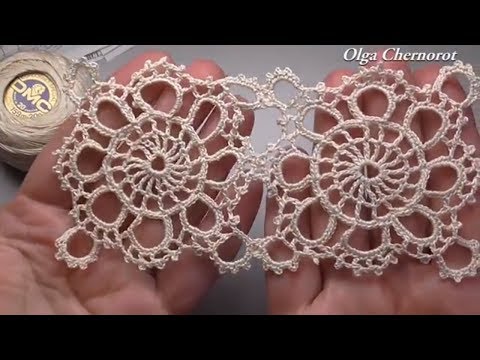 Видео: CROCHETED openwork square Crochet lace motif patterns free. Ажурный Квадратный Мотив