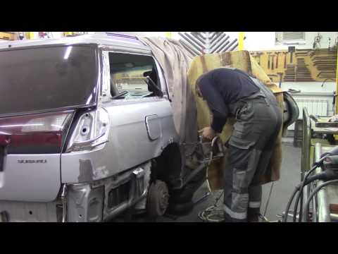 Видео: Кузовной ремонт. Субару, меняем крыло. Body repair.