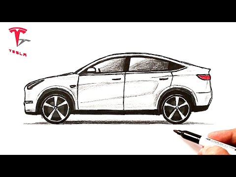 Видео: Как нарисовать машину Тесла