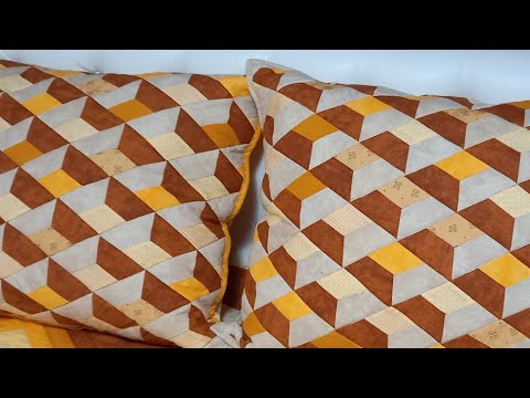 Видео: Лоскутные подушки с 3d эффектом