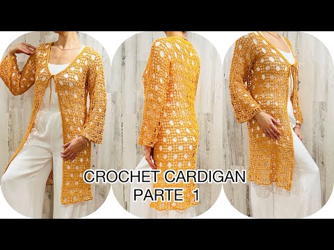 Видео: ⚡️УРООК - ЧАСТЬ 1 - КАРДИГАН КРЮЧКОМ - 6 РАЗМЕРОВ
