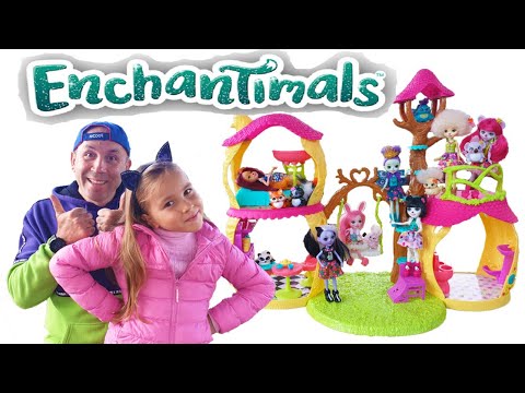 Видео: Энчантималс домик панды Прю Пандини Enchantimals Лесной Замок / Pretty Katy Queen